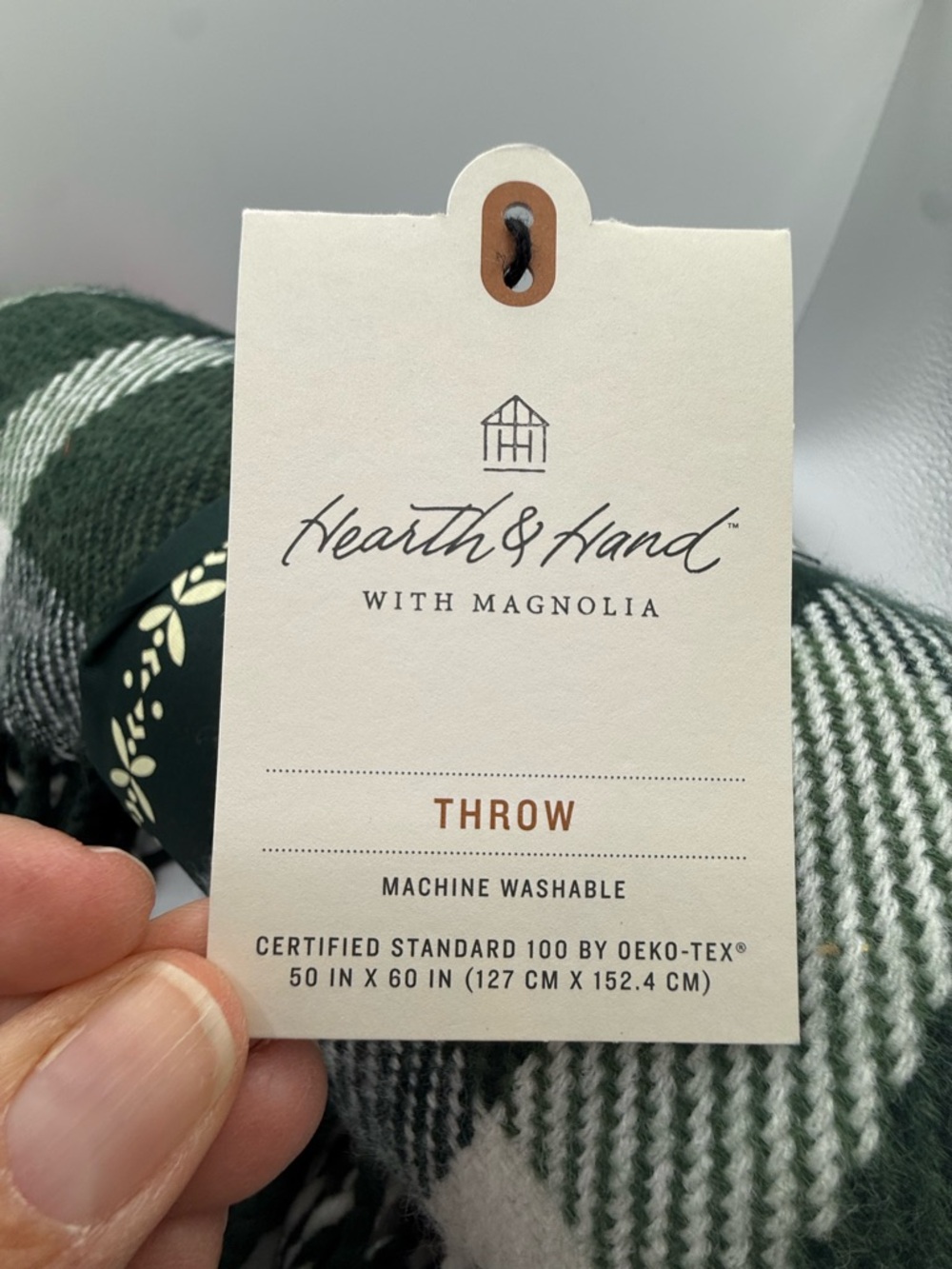 NWT Hearth & Hand with Magnolia Chunky Plaid Throw Blanket Red/Green 50x60 - Picture 2 of 7
